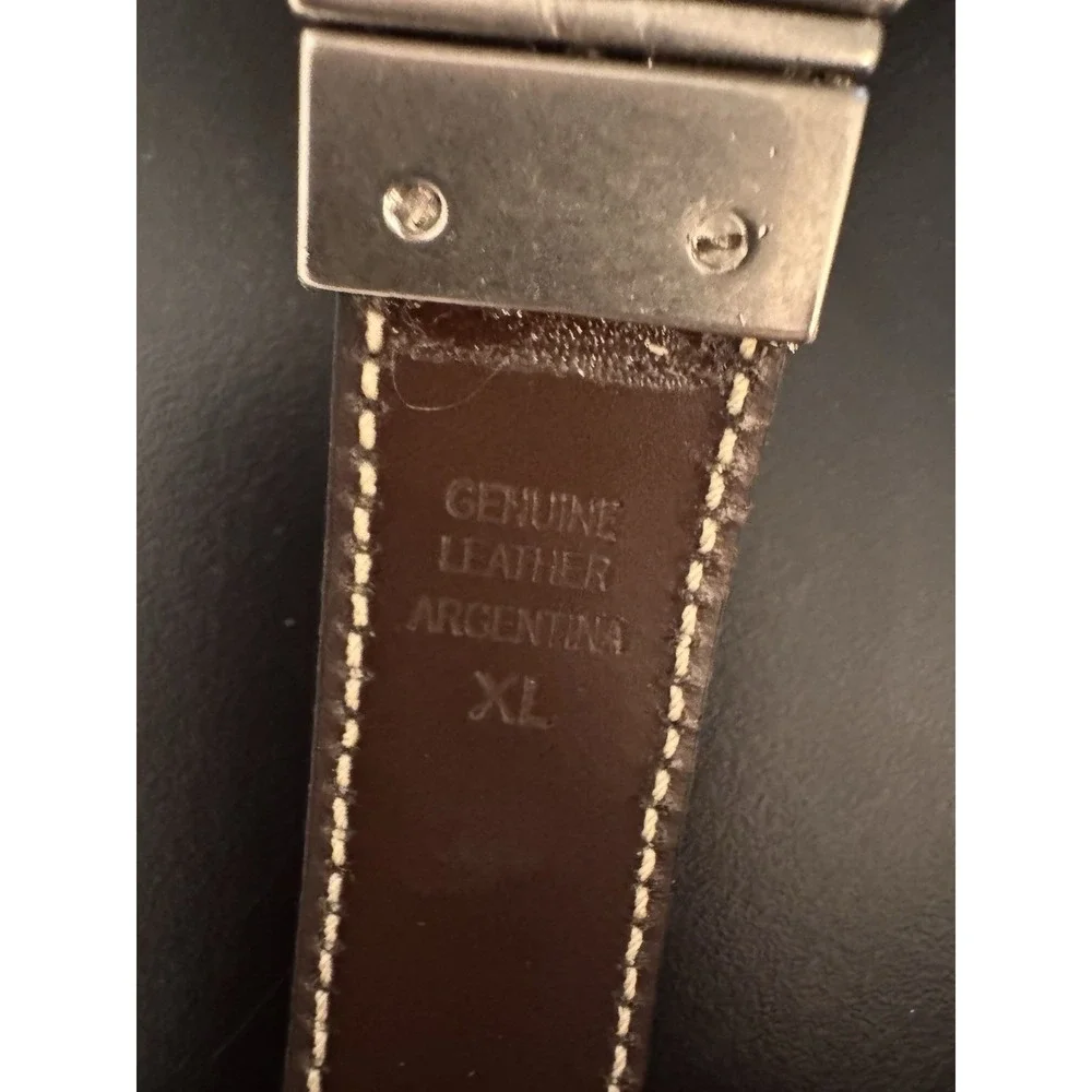 100% Genuine Full Grain Leather Black Brown‎ Reversible Belt Sz XL Argentina